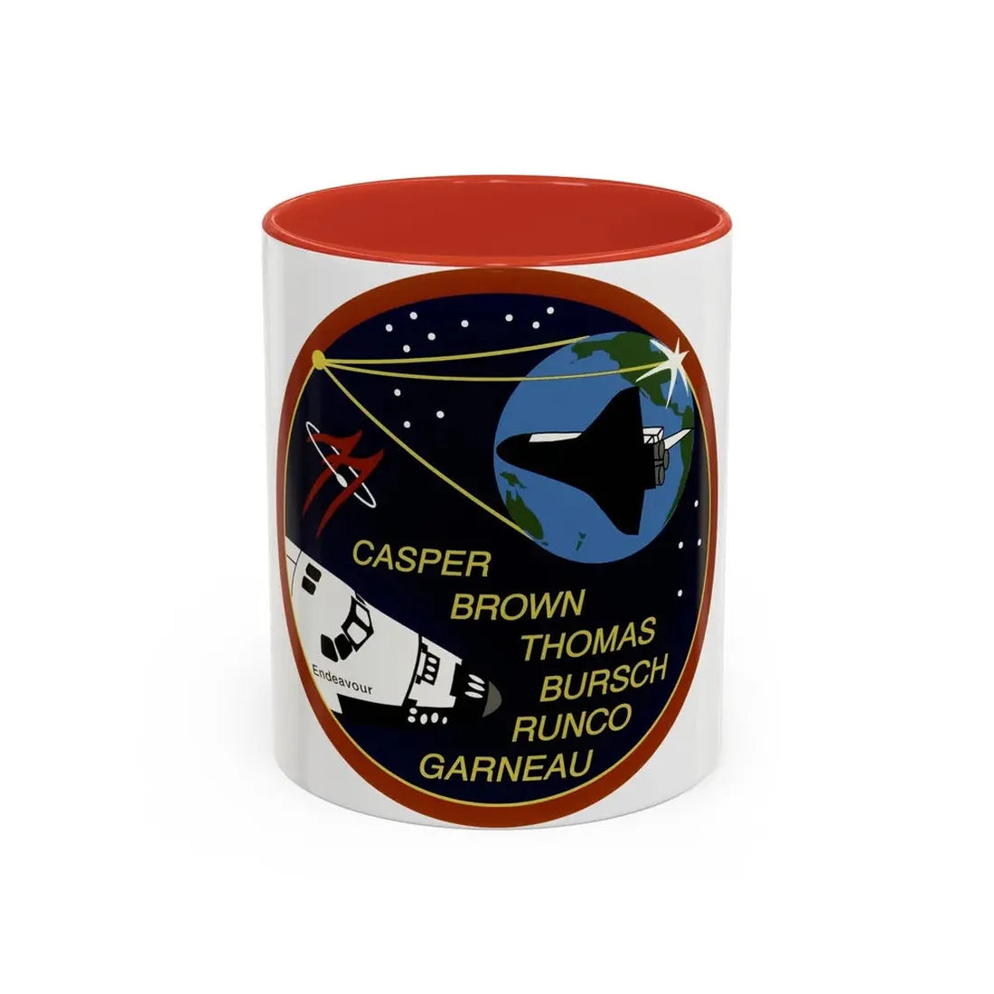 STS 77 (NASA) Accent Coffee Mug 11oz Red - Go Mug Yourself