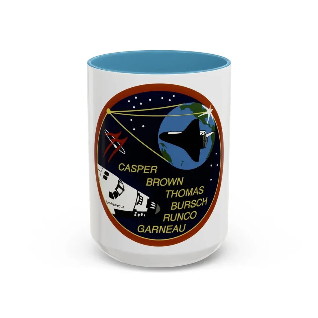 STS 77 (NASA) Accent Coffee Mug 15oz Light Blue - Go Mug Yourself