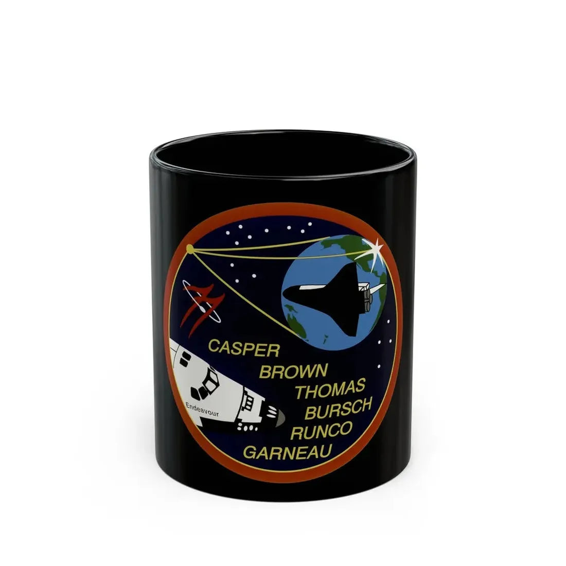 STS 77 (NASA) Black Coffee Mug 11oz - Go Mug Yourself