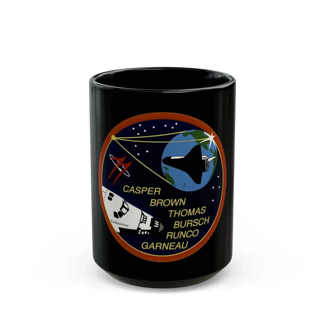 STS 77 (NASA) Black Coffee Mug 15oz - Go Mug Yourself