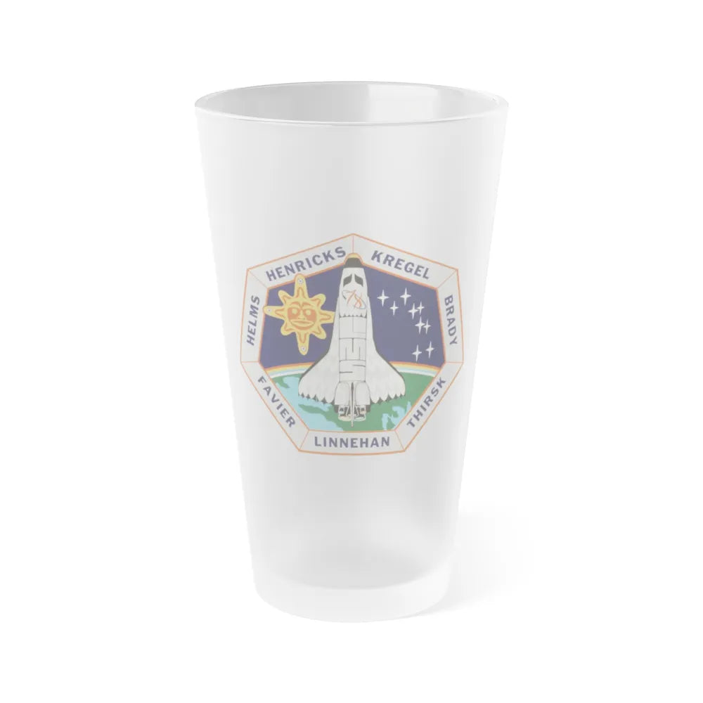 STS 78 (NASA) Frosted Pint Glass 16oz-Go Mug Yourself