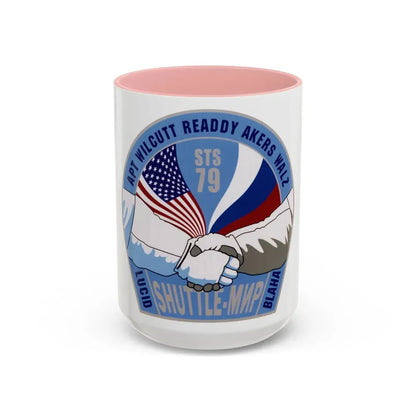 STS 79 (NASA) Accent Coffee Mug 15oz Pink - Go Mug Yourself