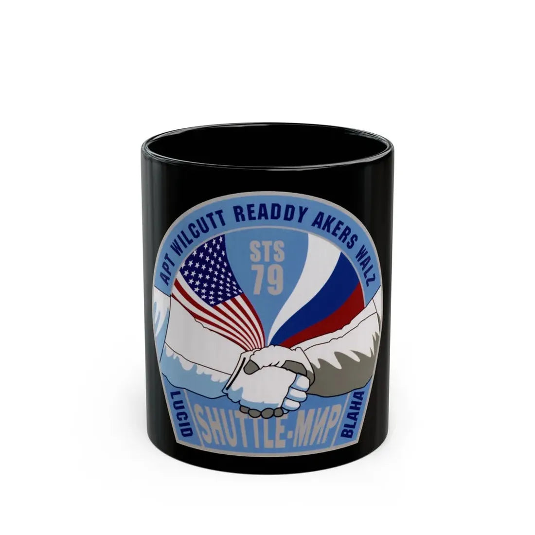 STS 79 (NASA) Black Coffee Mug 11oz - Go Mug Yourself
