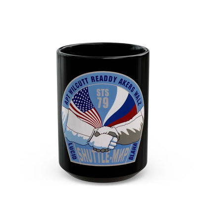 STS 79 (NASA) Black Coffee Mug-15oz-Go Mug Yourself