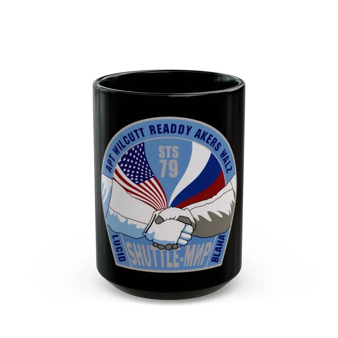 STS 79 (NASA) Black Coffee Mug 15oz - Go Mug Yourself