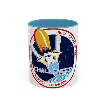 STS 8 (NASA) Accent Coffee Mug 11oz Light Blue - Go Mug Yourself