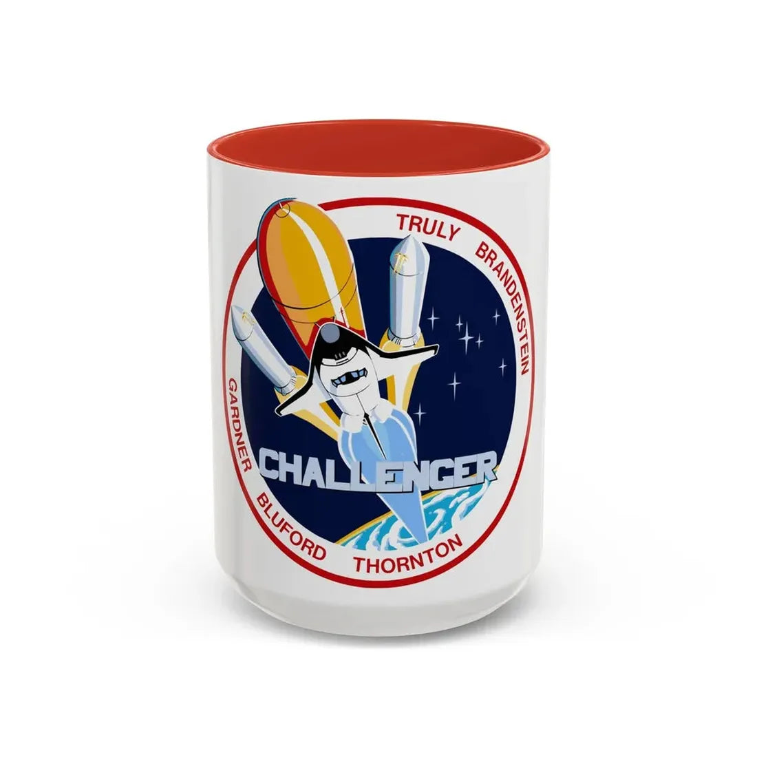STS 8 (NASA) Accent Coffee Mug 15oz Red - Go Mug Yourself