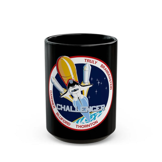 STS 8 (NASA) Black Coffee Mug-15oz-Go Mug Yourself