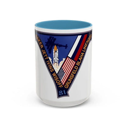STS 81 (NASA) Accent Coffee Mug 15oz Light Blue - Go Mug Yourself