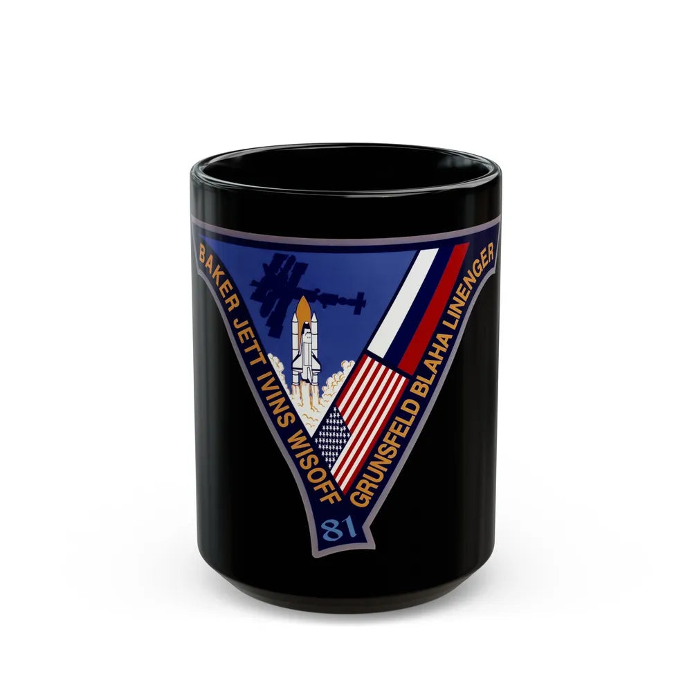 STS 81 (NASA) Black Coffee Mug-15oz-Go Mug Yourself