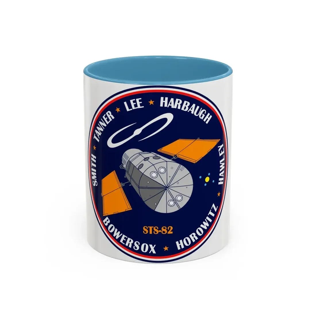 STS 82 (NASA) Accent Coffee Mug 11oz Light Blue - Go Mug Yourself