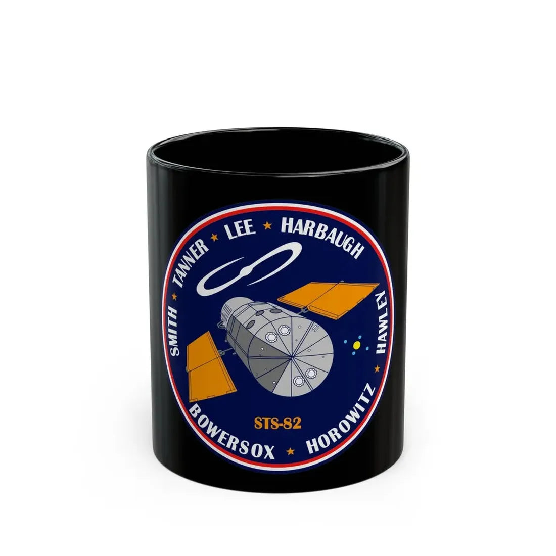STS 82 (NASA) Black Coffee Mug 11oz - Go Mug Yourself