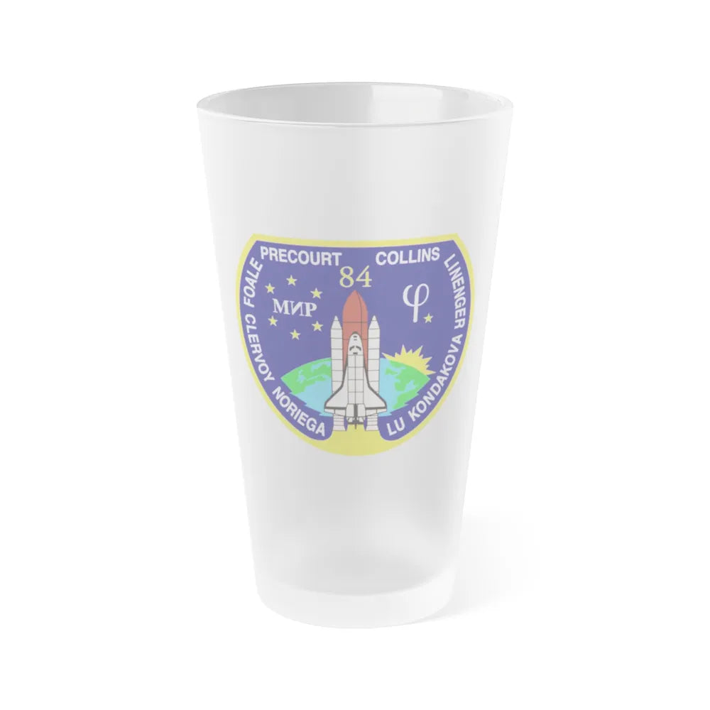 STS 84 (NASA) Frosted Pint Glass 16oz-Go Mug Yourself