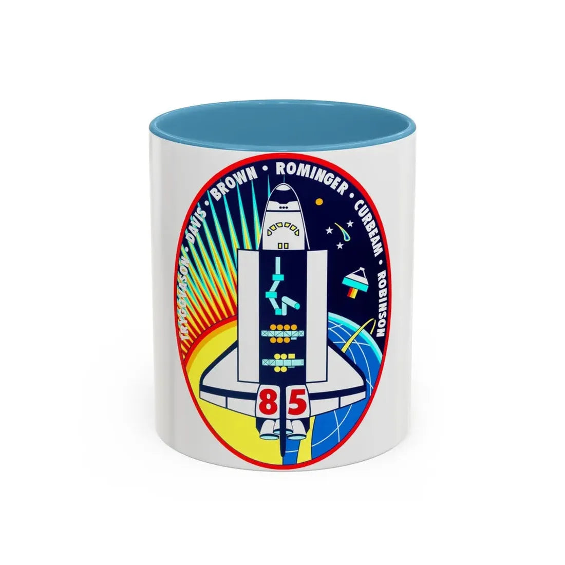 STS 85 (NASA) Accent Coffee Mug 11oz Light Blue - Go Mug Yourself