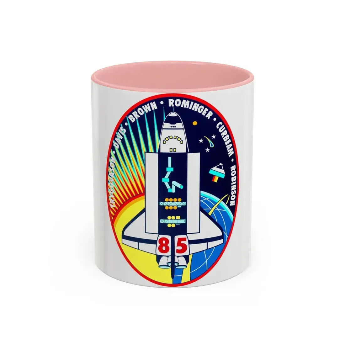 STS 85 (NASA) Accent Coffee Mug 11oz Pink - Go Mug Yourself