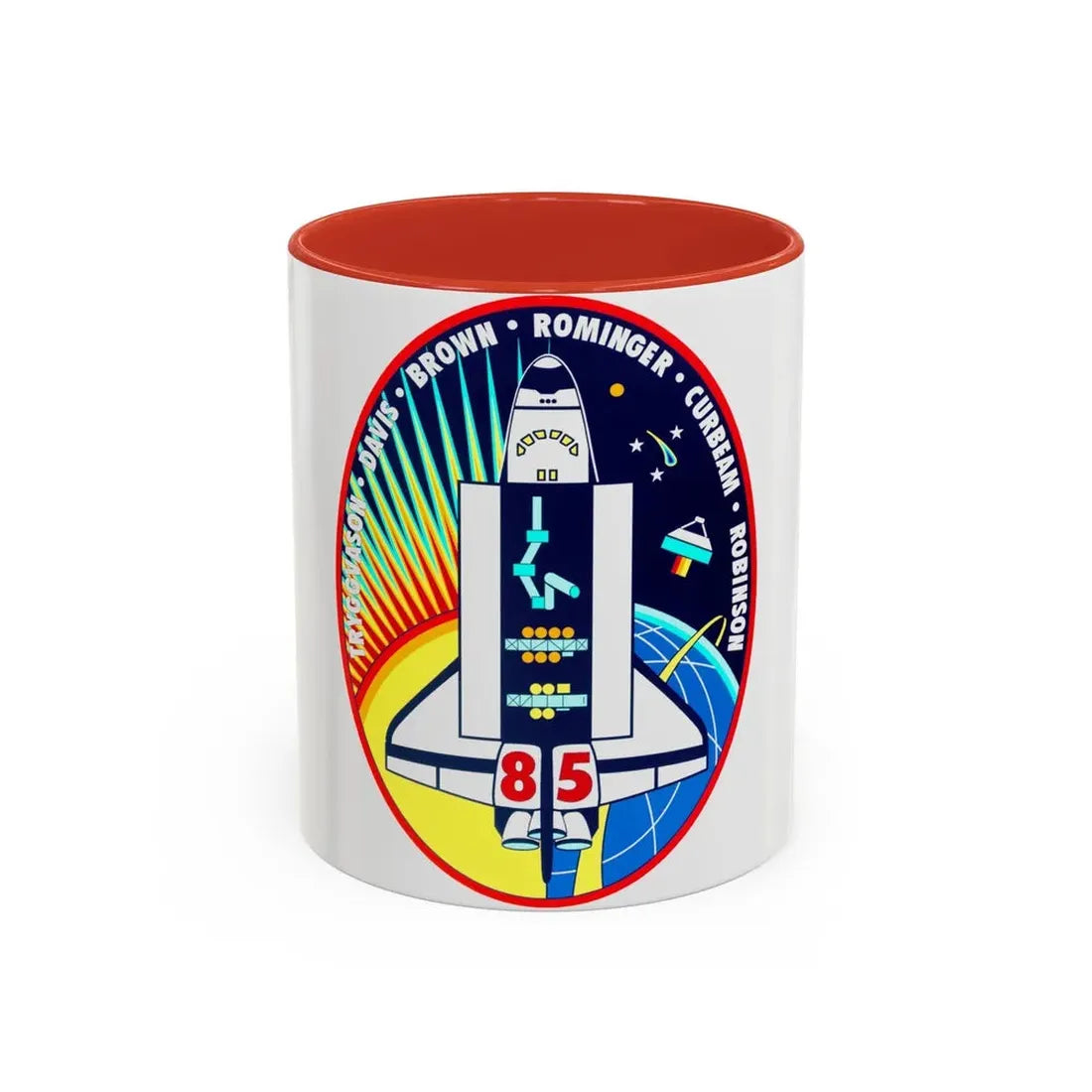 STS 85 (NASA) Accent Coffee Mug 11oz Red - Go Mug Yourself