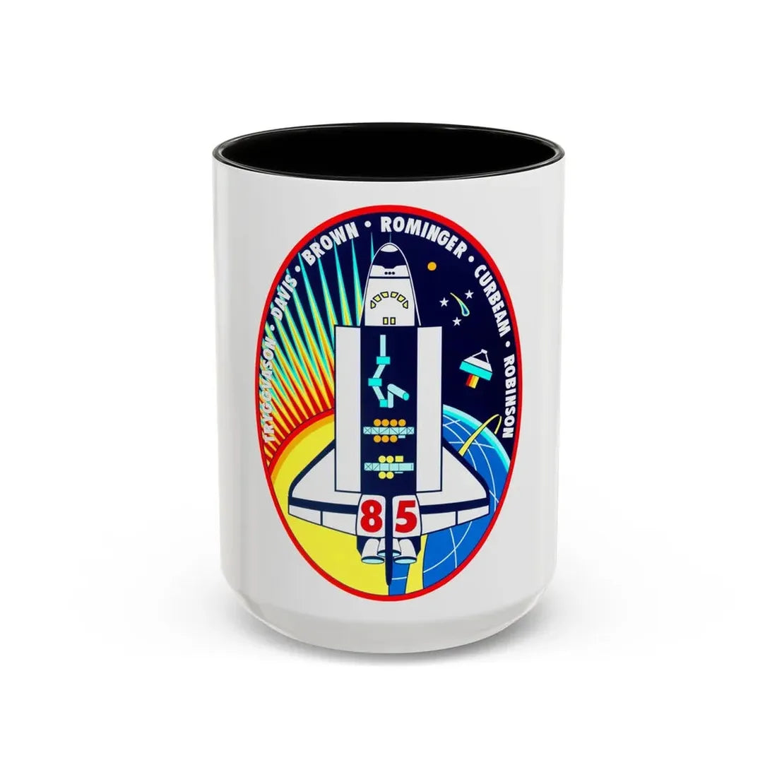 STS 85 (NASA) Accent Coffee Mug 15oz Black - Go Mug Yourself