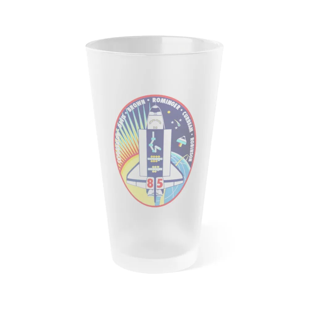 STS 85 (NASA) Frosted Pint Glass 16oz-Go Mug Yourself