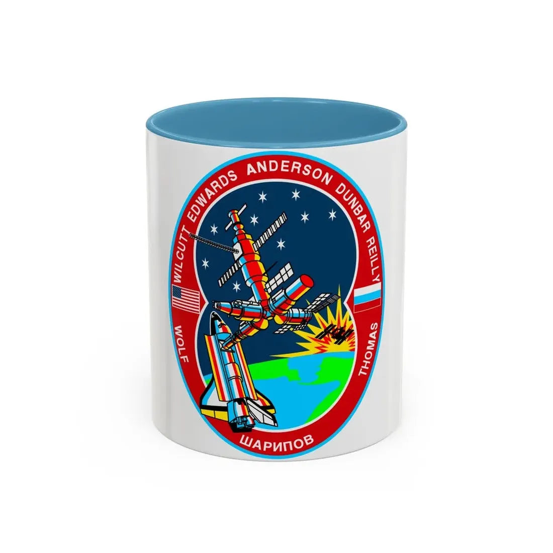 STS 89 (NASA) Accent Coffee Mug 11oz Light Blue - Go Mug Yourself