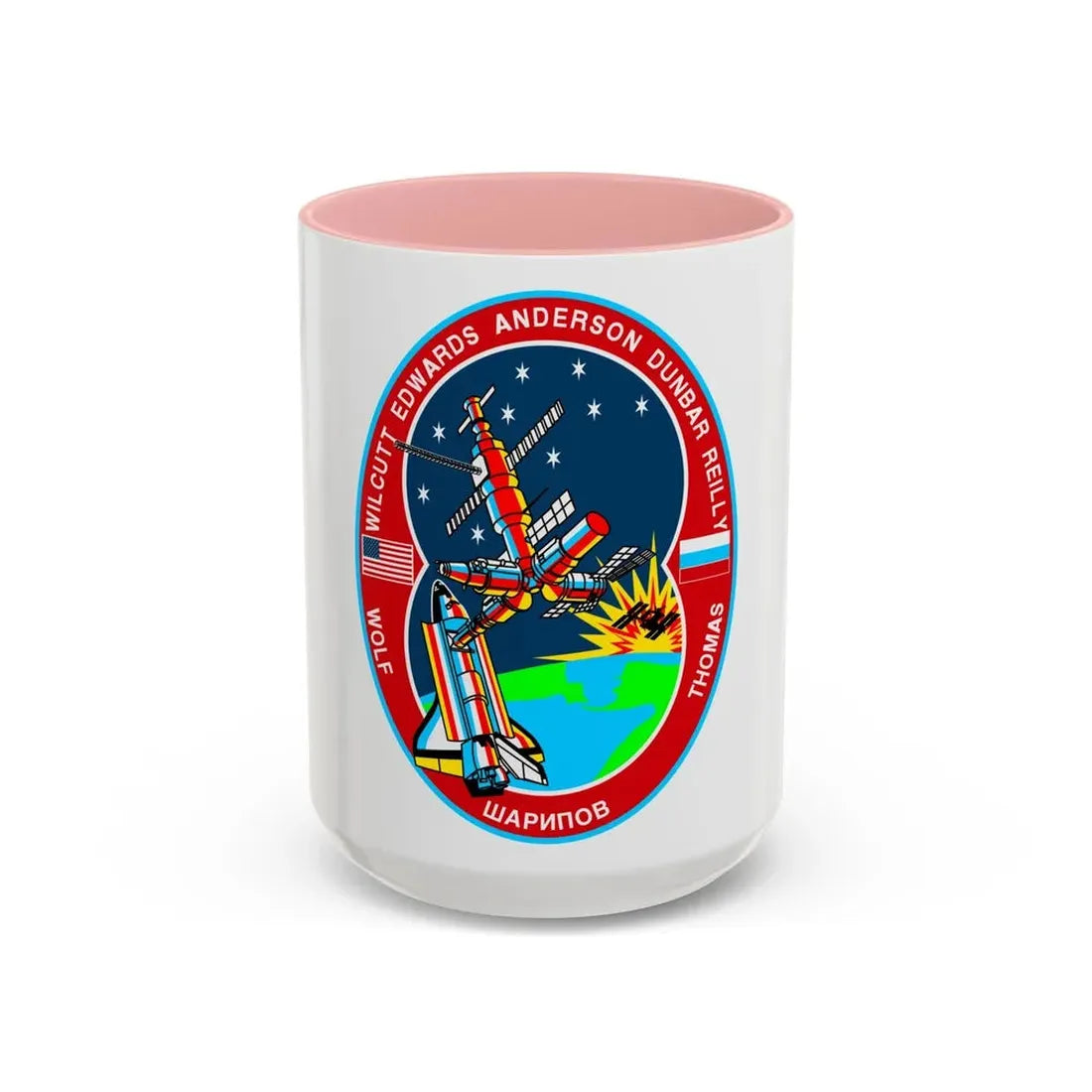 STS 89 (NASA) Accent Coffee Mug 15oz Pink - Go Mug Yourself
