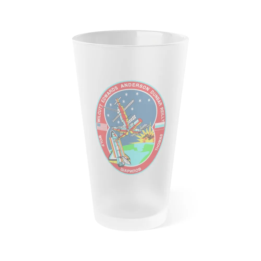 STS 89 (NASA) Frosted Pint Glass 16oz-Go Mug Yourself