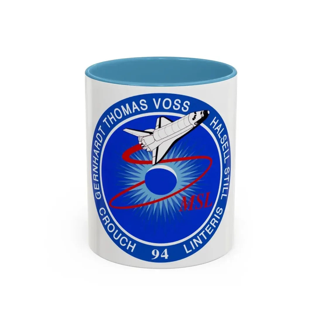 STS 94 (NASA) Accent Coffee Mug 11oz Light Blue - Go Mug Yourself