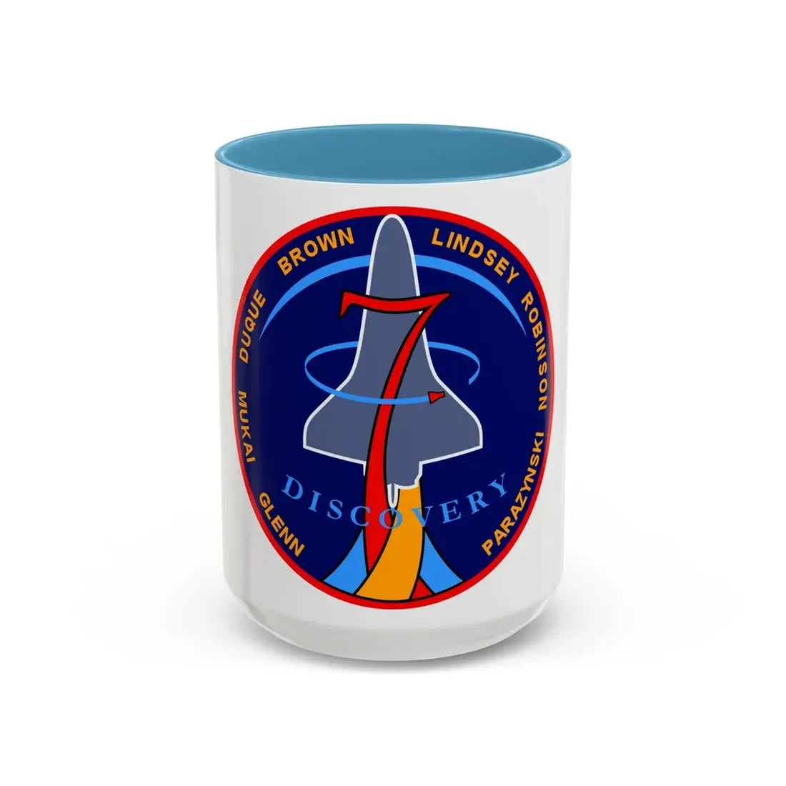 STS 95 (NASA) Accent Coffee Mug 15oz Light Blue - Go Mug Yourself