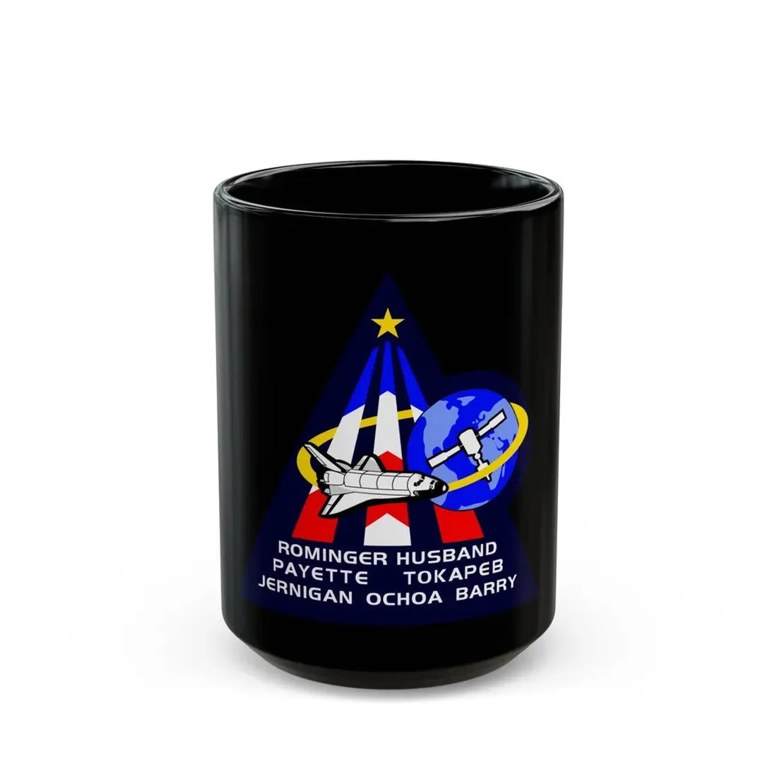 STS 96 (NASA) Black Coffee Mug 15oz - Go Mug Yourself