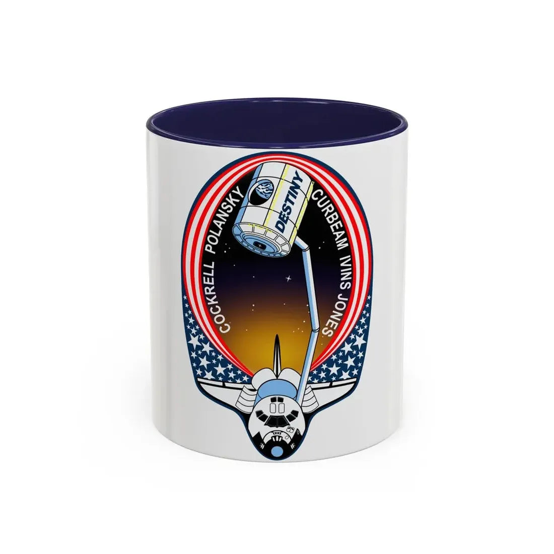 STS 98 (NASA) Accent Coffee Mug 11oz Navy - Go Mug Yourself