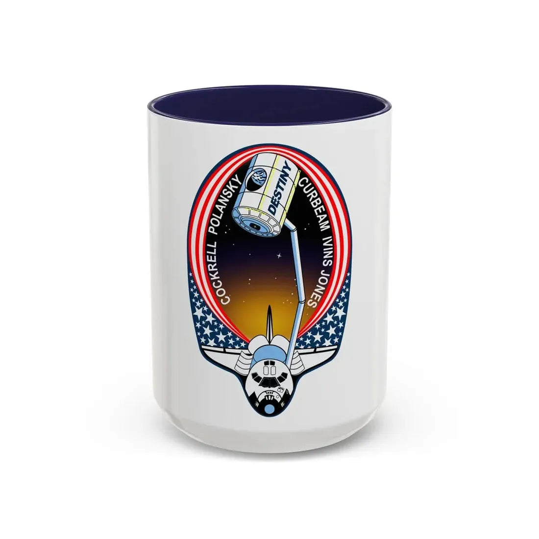 STS 98 (NASA) Accent Coffee Mug 15oz Navy - Go Mug Yourself