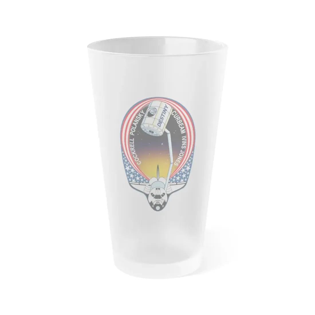 STS 98 (NASA) Frosted Pint Glass 16oz Default Title - Go Mug Yourself