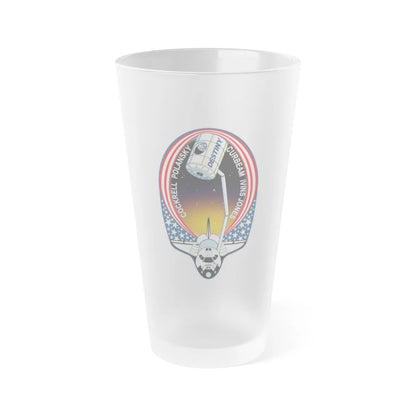 STS 98 (NASA) Frosted Pint Glass 16oz-Go Mug Yourself