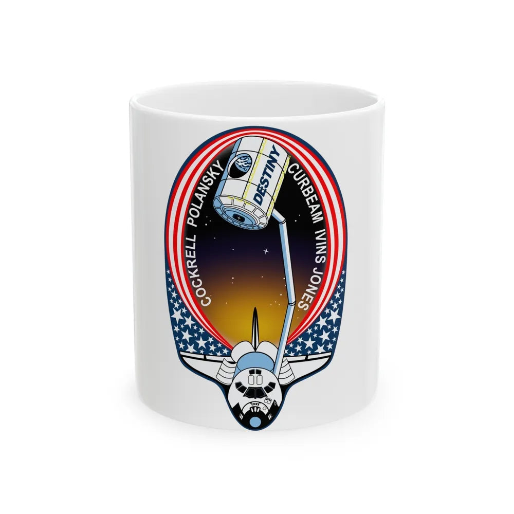 STS 98 (NASA) White Coffee Mug-11oz-Go Mug Yourself