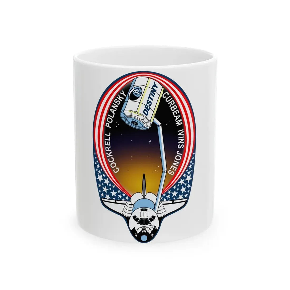 STS 98 (NASA) White Coffee Mug 11oz - Go Mug Yourself