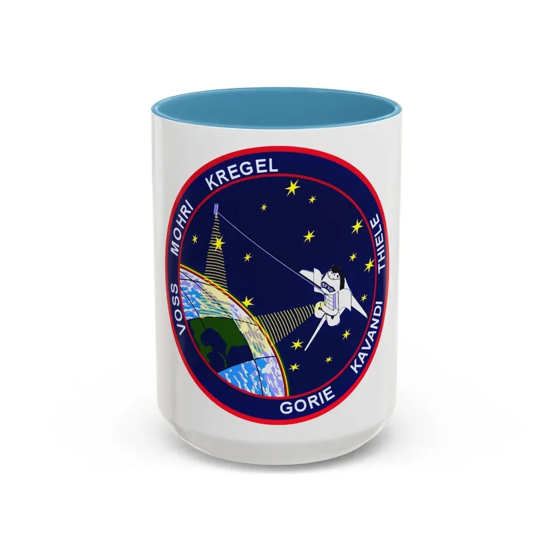 STS 99 (NASA) Accent Coffee Mug 15oz Light Blue - Go Mug Yourself