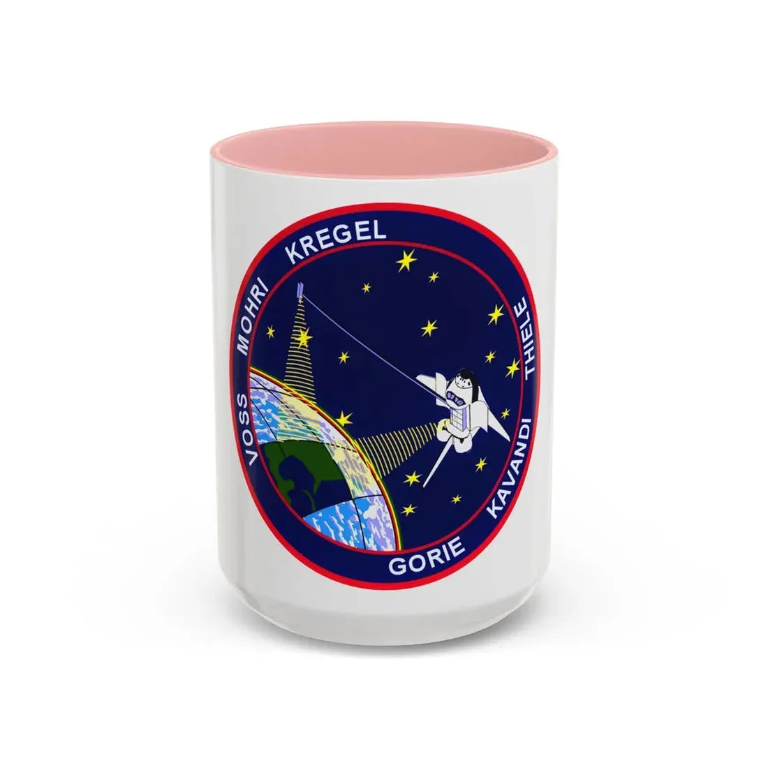 STS 99 (NASA) Accent Coffee Mug 15oz Pink - Go Mug Yourself