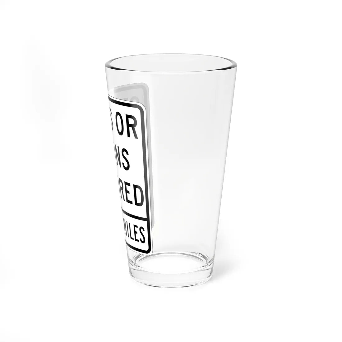 STUDS OR CHAINS REQUIRED MUTCD-AK R12-108 (Alaska) (Road Sign) Pint Glass 16oz - Go Mug Yourself