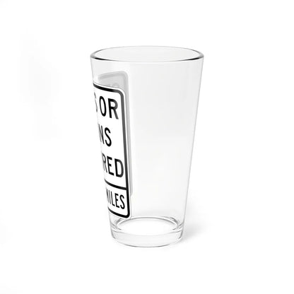 STUDS OR CHAINS REQUIRED MUTCD-AK R12-108 (Alaska) (Road Sign) Pint Glass 16oz - Go Mug Yourself
