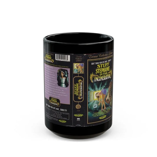 STUFF STEPHANIE IN THE INCINERATOR TROMA (VHS COVER) - Black Coffee Mug-15oz-Go Mug Yourself