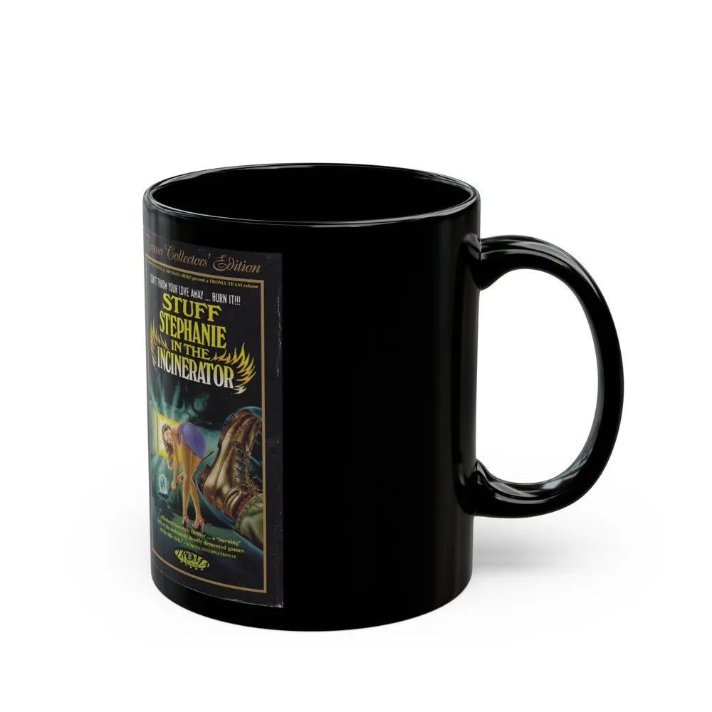 STUFF STEPHANIE IN THE INCINERATOR TROMA (VHS COVER) - Black Coffee Mug-Go Mug Yourself