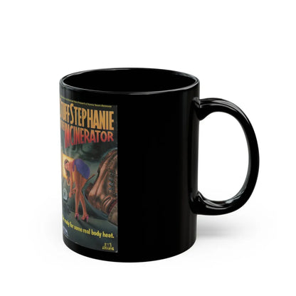 STUFF STEPHANIE IN THE INCINERATOR (VHS COVER) - Black Coffee Mug-Go Mug Yourself