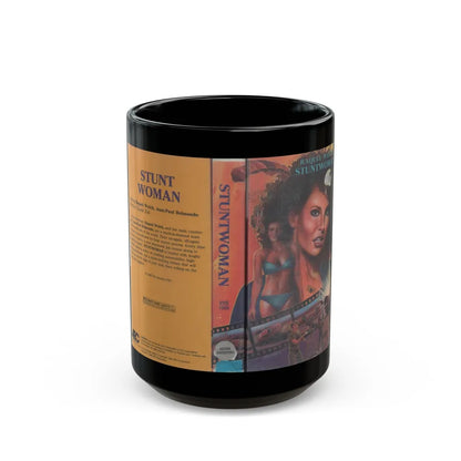 STUNT WOMAN RAQUEL WELCH (VHS COVER) - Black Coffee Mug-15oz-Go Mug Yourself