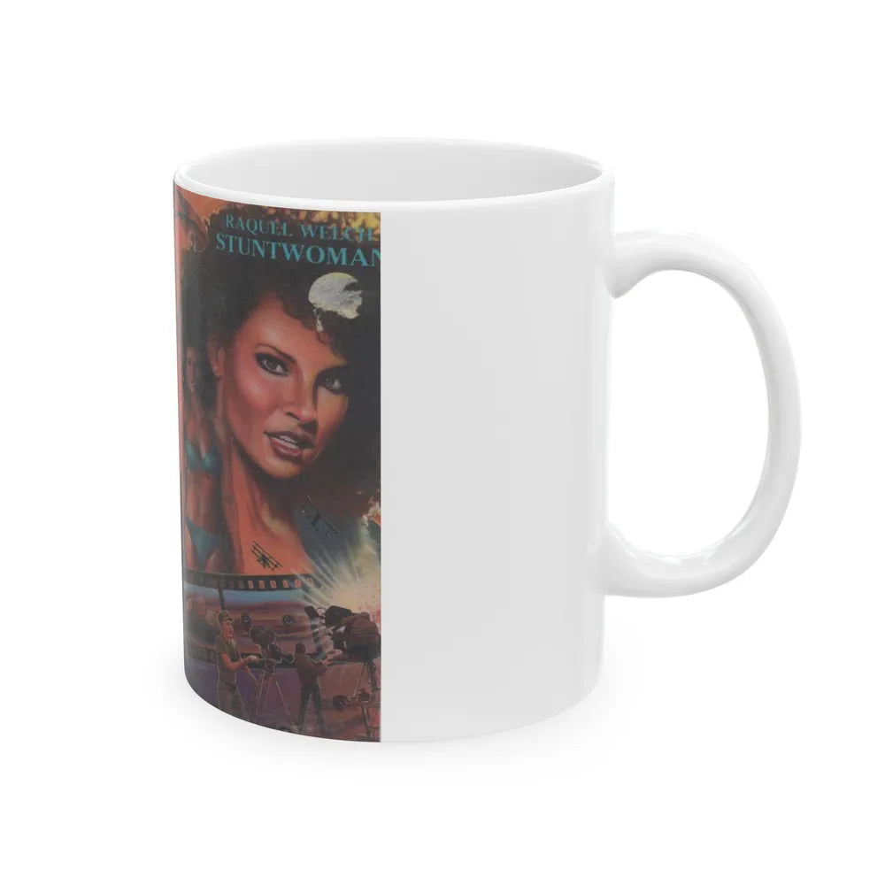 STUNT WOMAN RAQUEL WELCH (VHS COVER) - White Coffee Mug-Go Mug Yourself