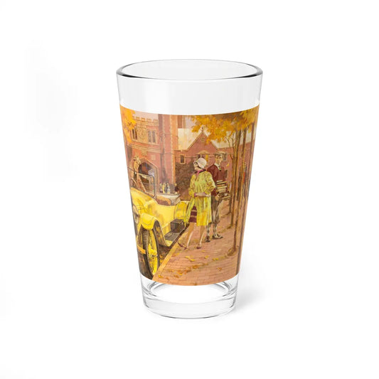 Stutz Bearcat Goes to College, Great Moments in Early American Motoring (Magazine Illustration) Pint Glass 16oz 16oz - Go Mug Yourself