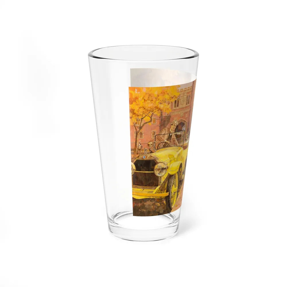 Stutz Bearcat Goes to College, Great Moments in Early American Motoring (Magazine Illustration) Pint Glass 16oz - Go Mug Yourself