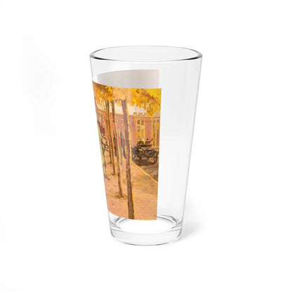 Stutz Bearcat Goes to College, Great Moments in Early American Motoring (Magazine Illustration) Pint Glass 16oz - Go Mug Yourself