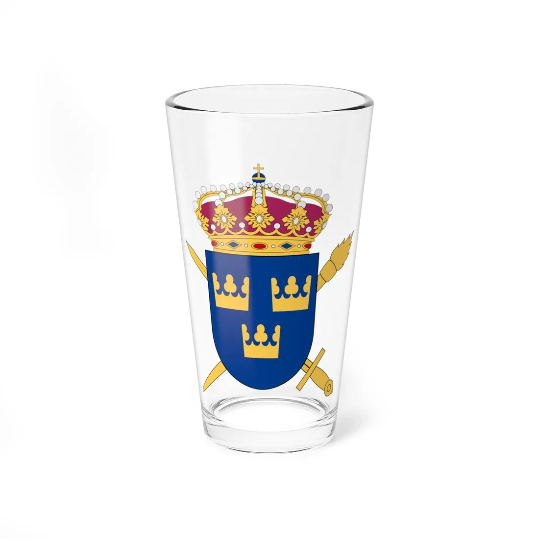 Styrelsen för psykologiskt försvar vapen (Sweden) (Coat of Arms) Pint Glass 16oz 16oz - Go Mug Yourself