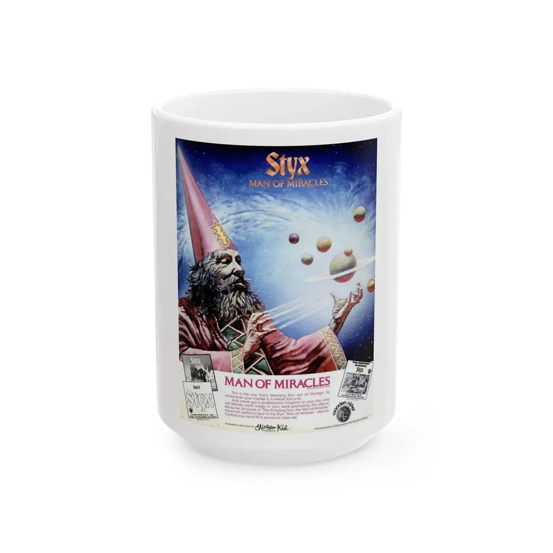 Styx 1974 (Music Poster) White Coffee Mug 15oz - Go Mug Yourself