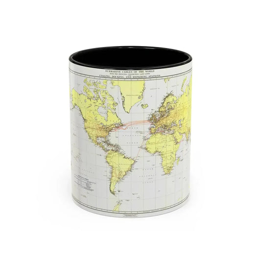 Submarine Cables of the World (1896) (Map) Accent Coffee Mug 11oz Black - Go Mug Yourself