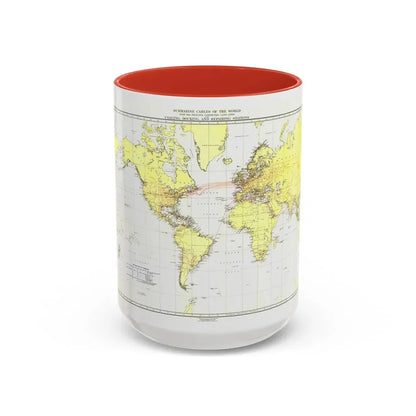 Submarine Cables of the World (1896) (Map) Accent Coffee Mug 15oz Red - Go Mug Yourself